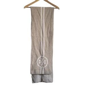 TORY BURCH Thick Merino Wool Logo Scarf